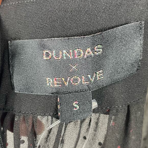 Dundas Gem Jumpsuit Black Ruby Crystal Embellished Sheer Sz S - Picture 8 of 12